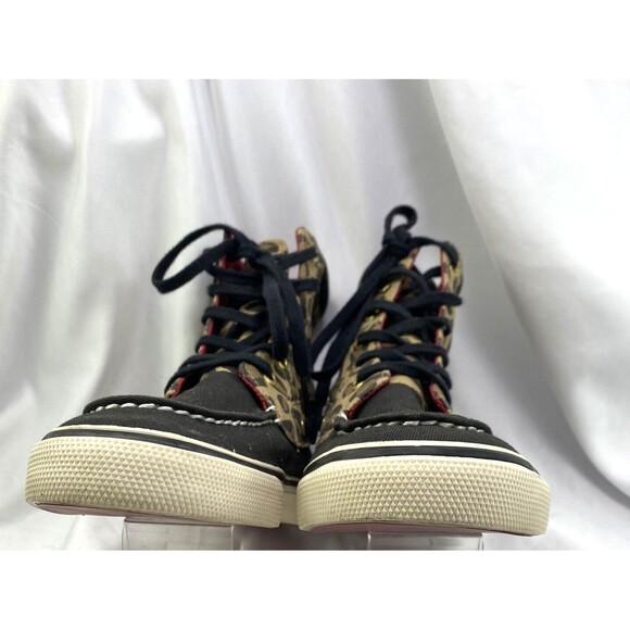 Sperry Top Sider Women's 7.5M High Top Sneakers Leopard Print Brown Canvas - Picture 7 of 10